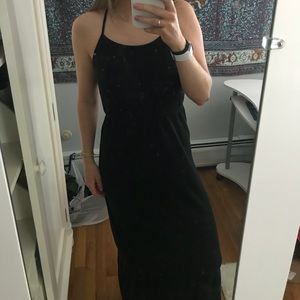 BLACK MAXI DRESS w/ lace detailing